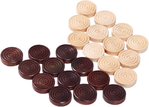 24Pcs Board Game Table Chips Small Backgammon Checker Pieces Wood, Wood Checker Set