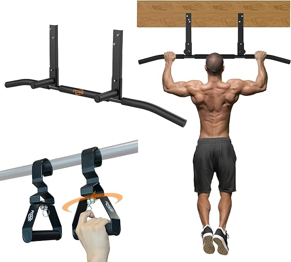 Joist Mount Pull Up Bar + Neutral Grip Pull Up Handles