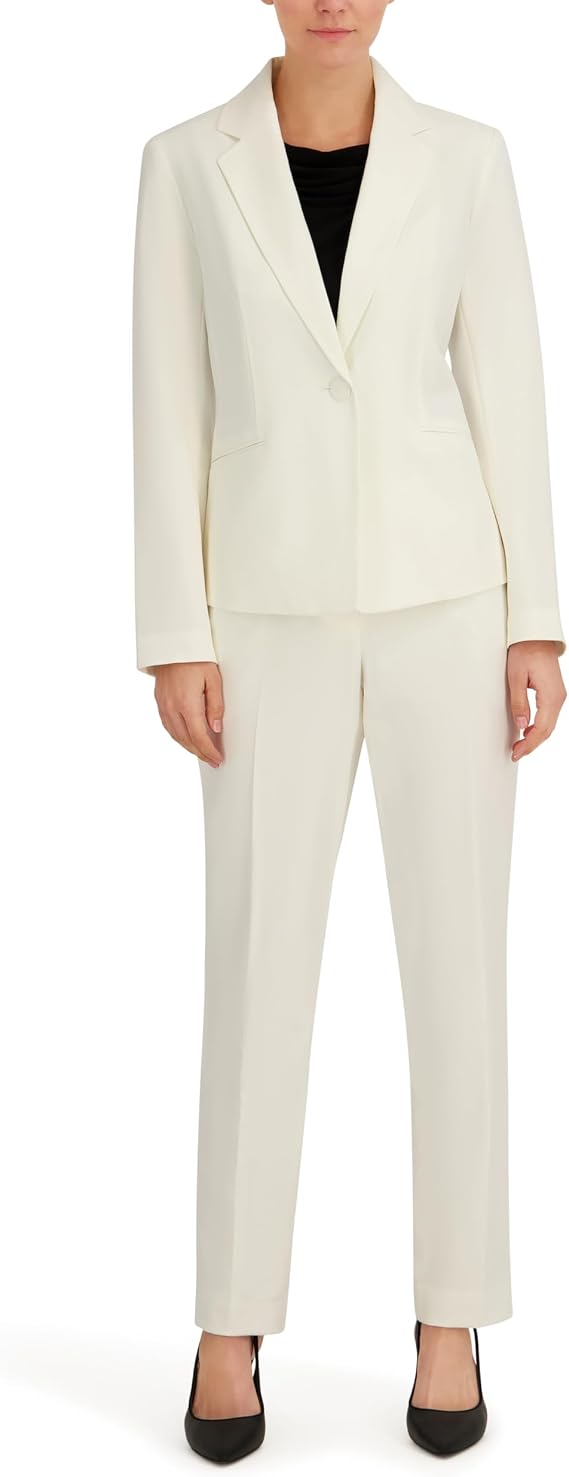 Le Suit Women's One Button Blazer & Pant, 2pc Set