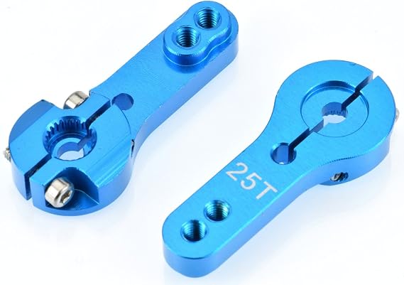 Apex RC Products 25T for Futaba Blue Aluminum Dual Clamping Servo Horn - 2 Pack #8014