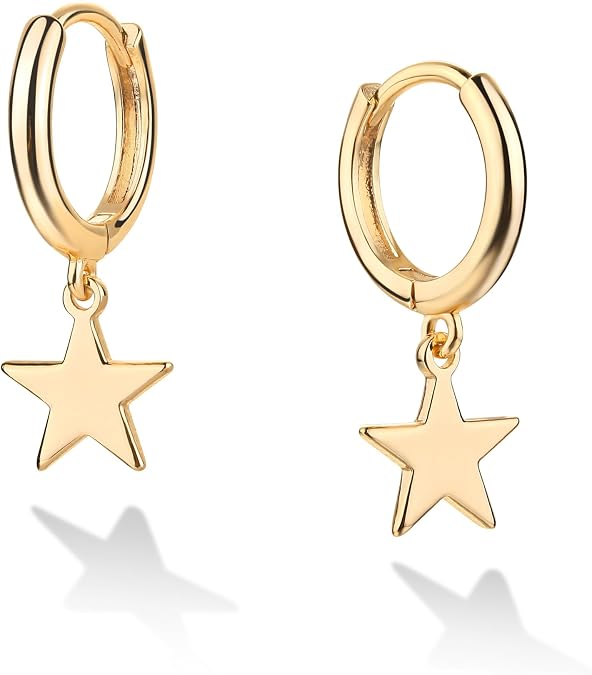FETTERO Cross Dangle Earrings for Women Men Small Huggie Hoop Earring