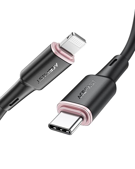 Acefast USB-C naar Lightning Cable - Silicone - 120 cm - Zwart