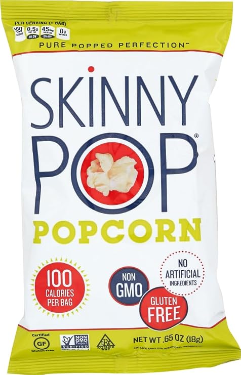 Skinny Pop Popcorn, Original, Pack of 120 Bags (0.65 Ounce)