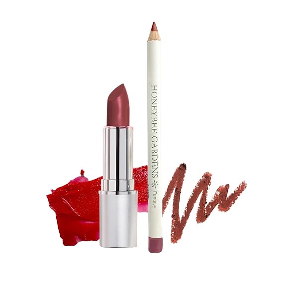 Honeybee Gardens Lipstick Bundle + Lip Liner Bundle, Queen Bee & Fantasy