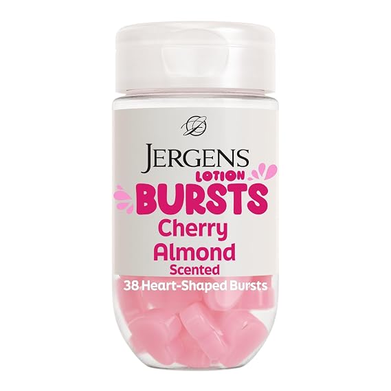 Jergens Cherry Almond Body Lotion Bursts, Squishy Moisturizer, 38 ct