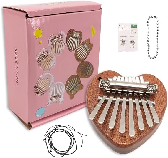 Vetimobato Kalimba Thumb Piano 8 Key - Portable Mbira Finger Piano for Adults Beginners, Mini Musical Instrument with Tuning Hammer & Carry Bag, Gift for Music Lovers (Mahogany)