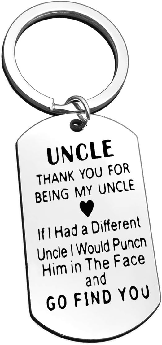 Xiahuyu Uncle Keychain Gifts Thank You for Being My Uncle Keychain Fathers Day Gifts Birthday Christmas Gifts Uncle Gifts from Niece Nephew Silver