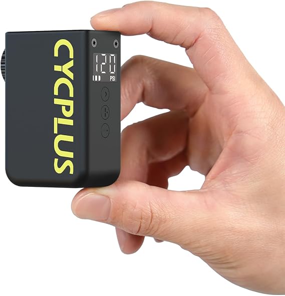 CYCPLUS AS2 ULTRA Electric Air Pump for Bicycles, Portable Pump, Up to 120 PSI, Real Air Pressure Display, Auto Stop, 3.2 oz 90 g, Ultra Lightweight, Compatible with Schrader and Presta Models