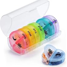 Large Weekly Pill Organizer 2 Times a Day, Vitamin Box, Convenient and Easy to Use, X-Large Pop-Out Compartments, Daily Pill Box AM PM Pill Case for Medicine/Vitamin/Fish Oil/Supplements (White)