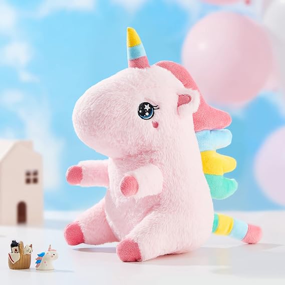 Unicorn Stuffed Animals, Cute Unicorn Plushies Baby Stuffed Animals,9.76 Inch Ultrasoft Stuffed Animal Plush Toy,Kawaii Unicorns Gifts for Girls 3 4 5 6 7 8 9 10 Years Old Gifts for Girls for Birthda