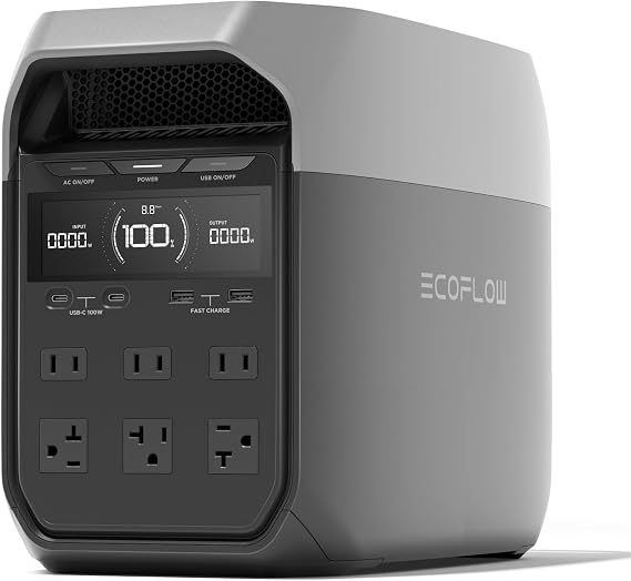EF ECOFLOW Delta 3 Portable Power Station, 1024Wh 1800W