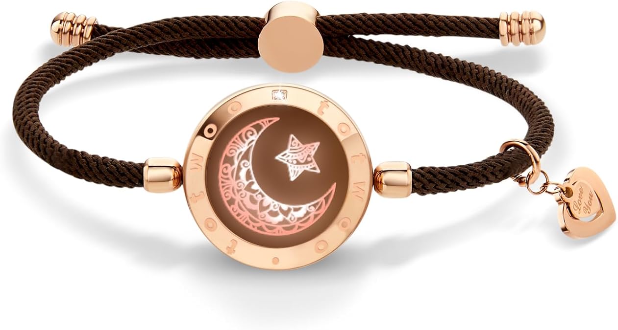 TOTWOO Single Bracelet for Couples with Vibration, Lights & Touch Function - Bluetooth Pairing for Long Distance Relationships - Love Gift for Distance Touch