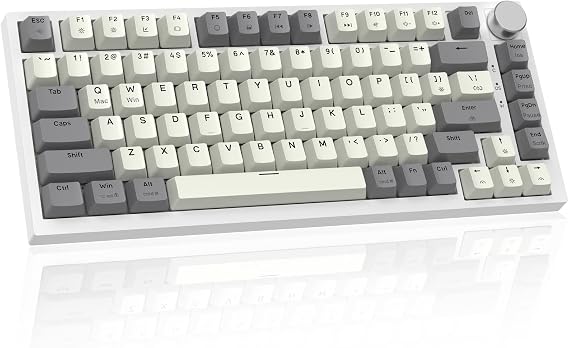 ATTACK SHARK K85 Rapid Trigger 75% Gaming Keyboard, 82 Keys Wired Mechanical Gaming Keyboard, Magnetic Switch Actuation Point Adjustable, Gasket, PBT Keycaps, Knob, Support for DKS/MT/TGL/PC/Mac