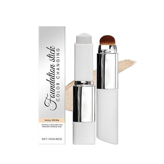 Blanc Cover Cream Stick - Color Changing Foundation & Concealer, Buildable Full Coverage, Lightweight Matte Finish, Korean Makeup for Flawless Natural Look (Ivory White*1)