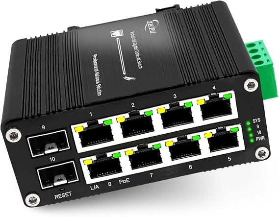 Industrial Managed 8 Port PoE Ethernet Switch with 2 SFP Slot