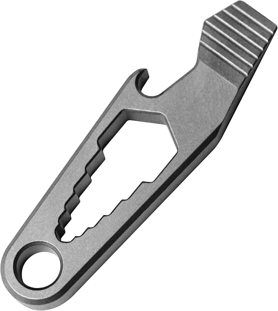 WARHERO Titanium EDC Pry Bar Multitool, Mini Keychain Prybar Tool with Bottle & Box Opener, 1.77 Small Pocket Crowbar Tool for Everyday Carry