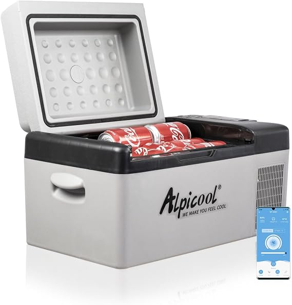 Alpicool C20 Portable Car Refrigerator, 6.5 gal 20 L, 6.0 gal 20 L -4.0 - 68.0°F -20 - 20 °C, Compressor Type, Rapid Freezer, AC 100 V, DC 12 V/24 V, Compact, Lightweight, Easy to Carry, Quiet, 45 W, Energy Saving, For Use in Car & Home, Outdoors, Sleeping in Car, Camping, Camping, Travel, Fishing, Disasters, Outdoor Activities, PSE Certified