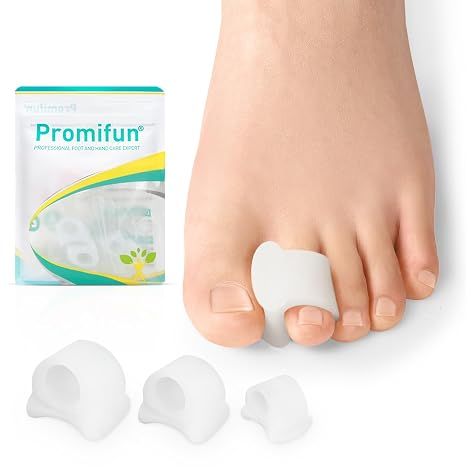 Promifun Toe Spacers Correct Toes - 12 Pack Toe Separators for Overlapping Toes Women and Men, Correct Toes, Big Toe Alignment, Bunion Relief, Hammer Toe Straightener(3 Size, White)