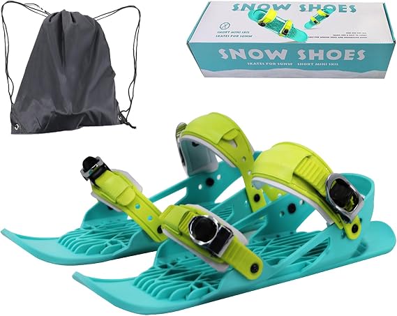 Mini Short Ski Skate, Adjustable Short Mini Ski Skate Winter Snowskate Snowblade Skiboards Outdoor Ski Shoes Winter Sport Skiing Equipment Snow Skis for Winter Shoes, Gift for Skiing Ice Skating Lover