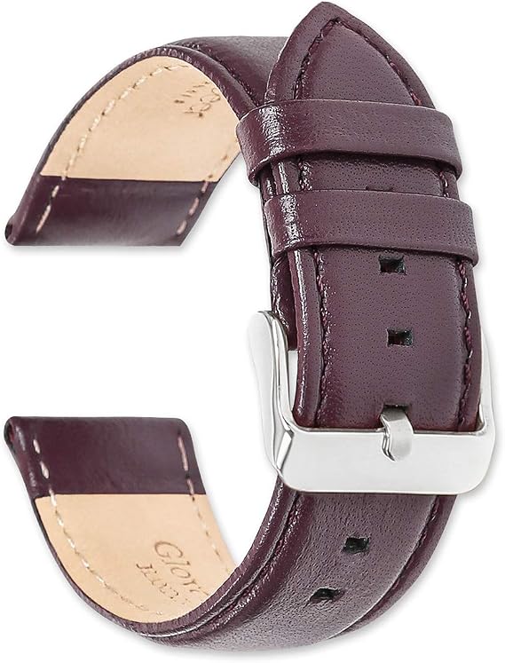 deBeerGlove Leather Watch Band/Watch Strap - Choice of Colors & Widths - 14, 16, 18, 19, 20, 22, or 24mm