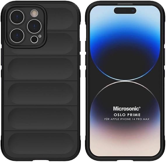 Microsonic Apple iPhone 14 Pro Max için Kılıf Oslo Prime Siyah [iPhone 14 Pro Max ile Uyumlu Kılıf - Siyah]