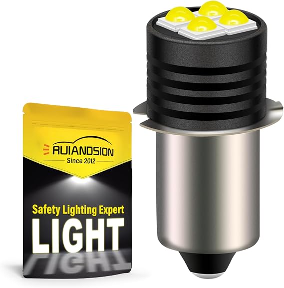 Ruiandsion P13.5S LED Flashlight Bulb 3V 3030 4SMD Chips LED Replacement Bulb for 2 Cells C&D Flashlights Torch Work Light Non-Dimmable (Pack of 1)