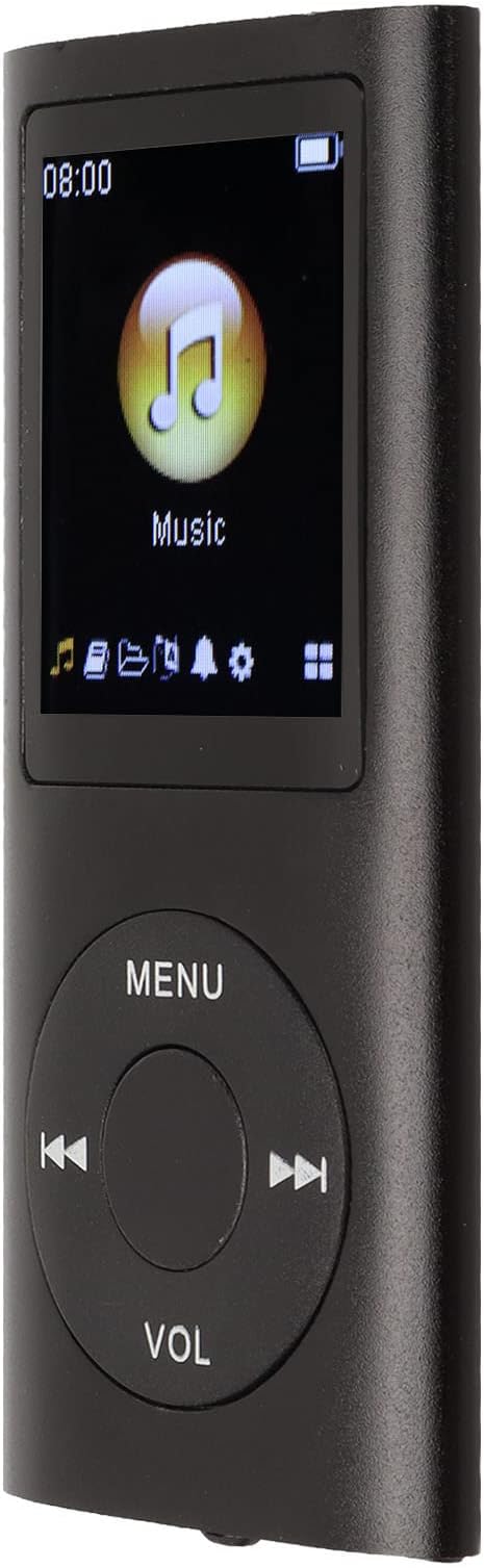 Tbest Mp3 Mp4 Players Mp3 Player Stylish Multifunctional Lossless Sound Slim 1.8 Inch LCD Sn Portable Mp3 Music Player (Black)