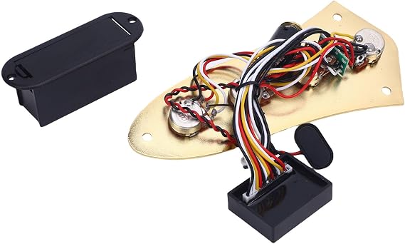 Guitar Preamp Control Plate, 3 Band EQ, Active/Passive Switch, Gold
