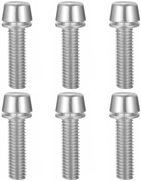 Bike Stem Bolts Color Allen Tapered Head Steel Bolt with Washer Screw M5x18mm for Mountain Bicycle,RoadBike,BMX,Folding (Silver)