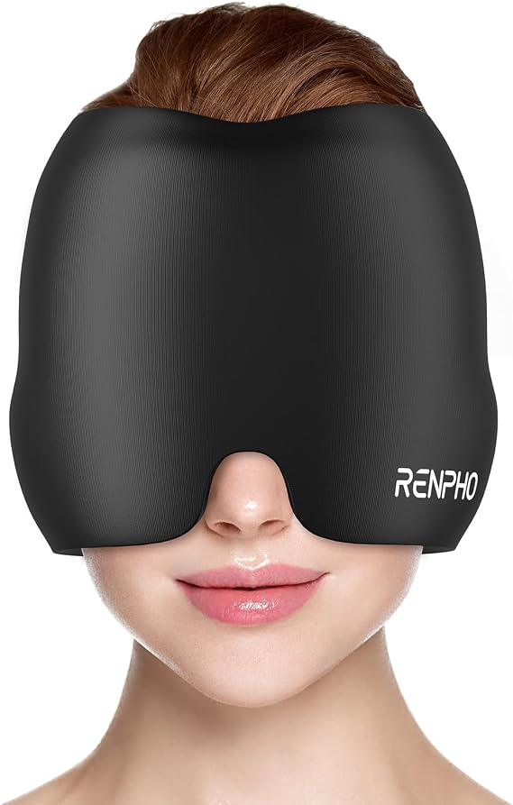 RENPHO Ice Head Wrap with Heating & Cooling, Ice Hat, Eye Mask, Relief Cap | Compact & Portable, Light-Blocking, Relieves Eye Fatigue, Comforts Strained Eyes, Gift for Women & Men