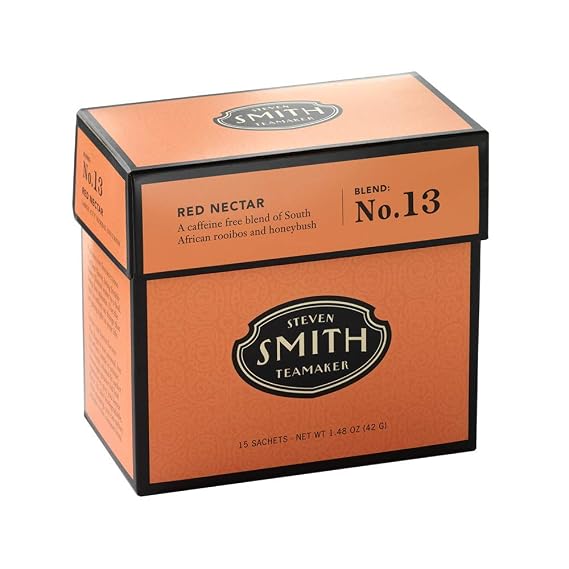 Smith Teamaker | Red Nectar No. 13 - Rooibos & Honeybush | Caffeine-Free Rooibos Blend (15 Sachets - 1.48oz each)