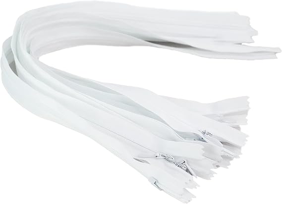 Trimz Zip-10pc White Invisible zips-Size, 60cm