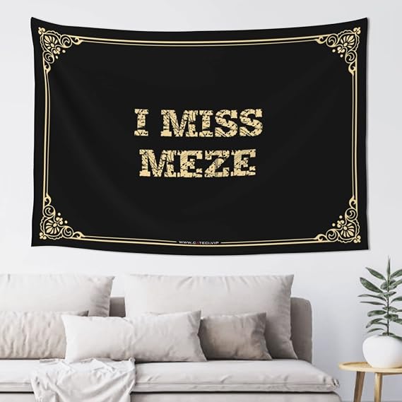 Funny Outdoor Decor I Miss Meze Tapestyr Aesthetic Tapestry Man Cave Rules(100X150CM)