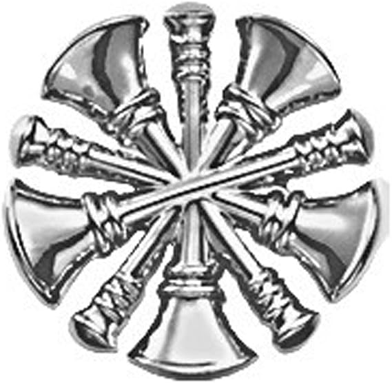 First Class Fire Department Bugle Chief Rank Collar Lapel Pin Insignia (Pair)
