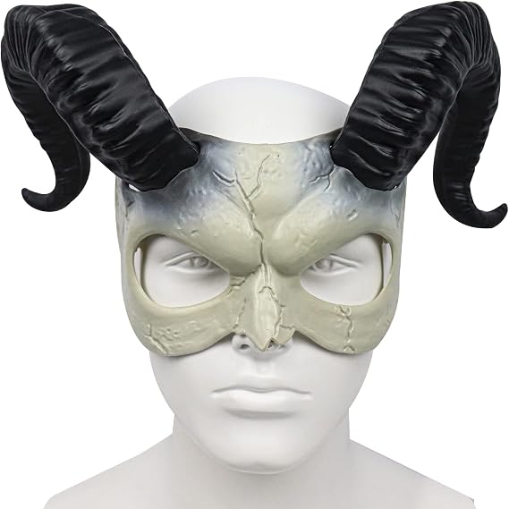 Devil Mask Halloween Goat Horn Mask Scary Demon Cosplay Props