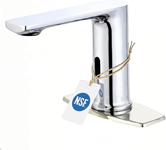 Touchless Bathroom Faucet Automatic Motion Sensor Grifo CEC Watersense with Hole Cover Deck Plate Hand Free Robinet Brushed Gold
