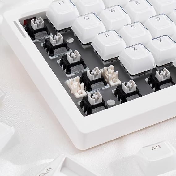 135Keys White Crystal Jelly Translucent MDA Profile Keycap Custom Shine Through Keyboards Keycaps for 60%65%75%80%95%100% Cherry Gateron MX Switches