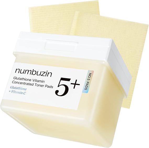numbuzin No.5 Vitamin-Niacinamide Concentrated Pad, Daily Double-Sided Facial Pads with Glutathione, PHA & LHA for a Fresh, Radiant-Looking Skin