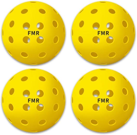 Pickleball Balls,40 Hole Outdoor Balls, USA Pickleball Approved Pickle Ball for Tournament Play, Crack-Resistant, Aerodynamics, 4 /12Packs