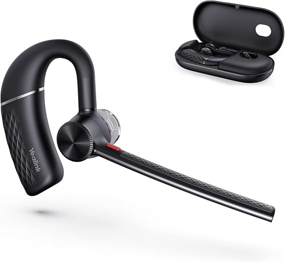 Yealink BH71 Bluetooth Headset, Wireless Bluetooth Earpiece with Noise Canceling Microphone, Hands Free, Mute Function,Connect to Mobile Phone/Tablet, Mono Headset for Office Driving