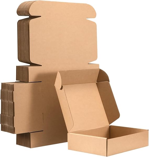 25 Packs White 6x4x4 and 20 Packs Brown 10x4x4 Shipping Boxes Small Mailing Boxes Corrugated Cardboard Mailer Boxes for Smalll Business Packaging Moving Wrapping Gift