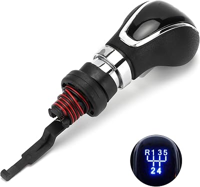 Qqmora Car Gear Shift Shifter Knob with Light Premium Replacement for GT 2009 2014 and Astra 09 14 Durable Artificial Leather ABS Plastic Material