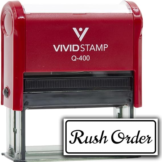 Rush Order Self Inking Rubber Stamp (Red Ink) - X-Large