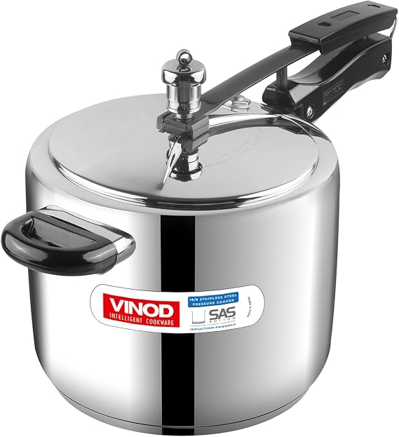 Vinod Stainless Steel Pressure Cooker, Inner Lid, 5 Litre, for Home Kitchen
