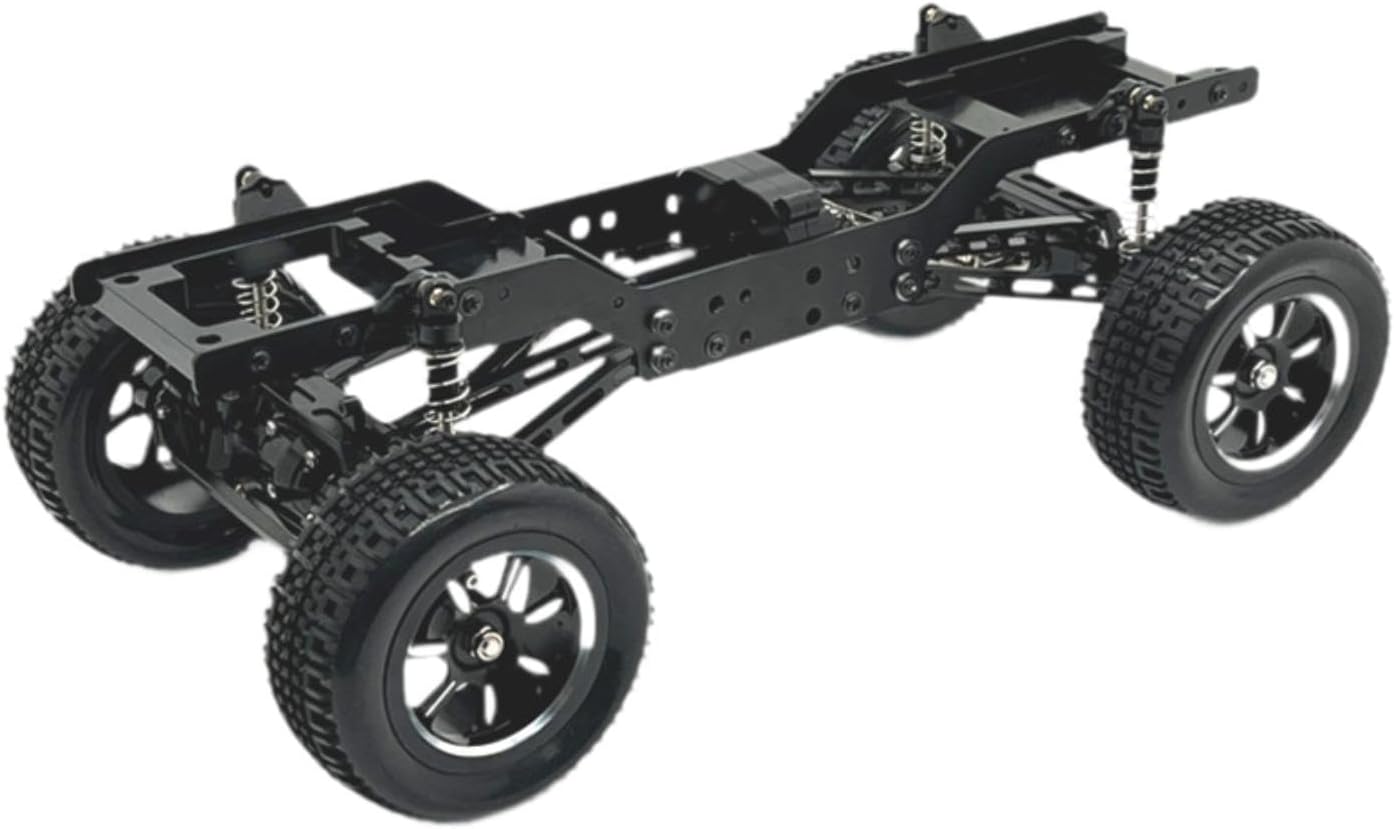 112 4WD Frame Kit, DIY RC Car Frame, Metal RC Body Chassis Frame for MN168 1:12 Car Spare Parts, Black