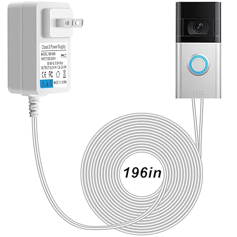 18V Video doorbell Power Adapter 110V-240V AC to DC 18V1A Adapter for Ring Video Doorbell Pro and Ring Video Doorbell 2,Fit for Honeywell Nest, Ring/Wyze Video Doorbell.