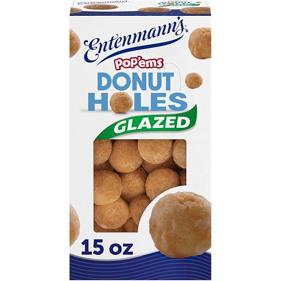 Entenmann's Pop'ems Glazed Donut Holes 15 oz, Donuts Box