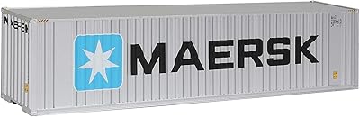 Walthers SceneMaster 40 Hi-Cube Corrugated Container wFlat Roof-Maersk 949-8201 HO Scale Model Railroad - Freight Model