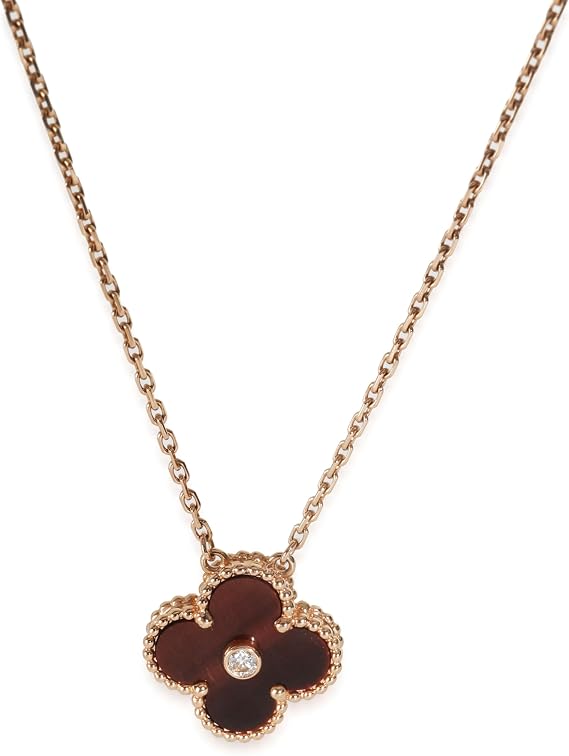Pre-Loved 2017 Limited Edition Vintage Alhambra Pendant Necklace, Rose Gold, Diamond, 16 in