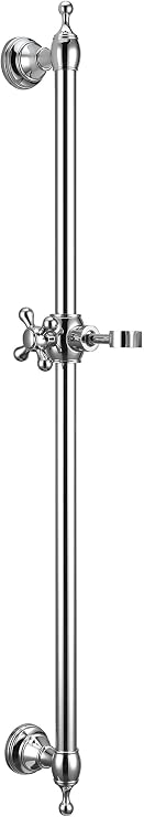 Kelica Solid Brass Traditional Hand Shower Slide Bar Chrome